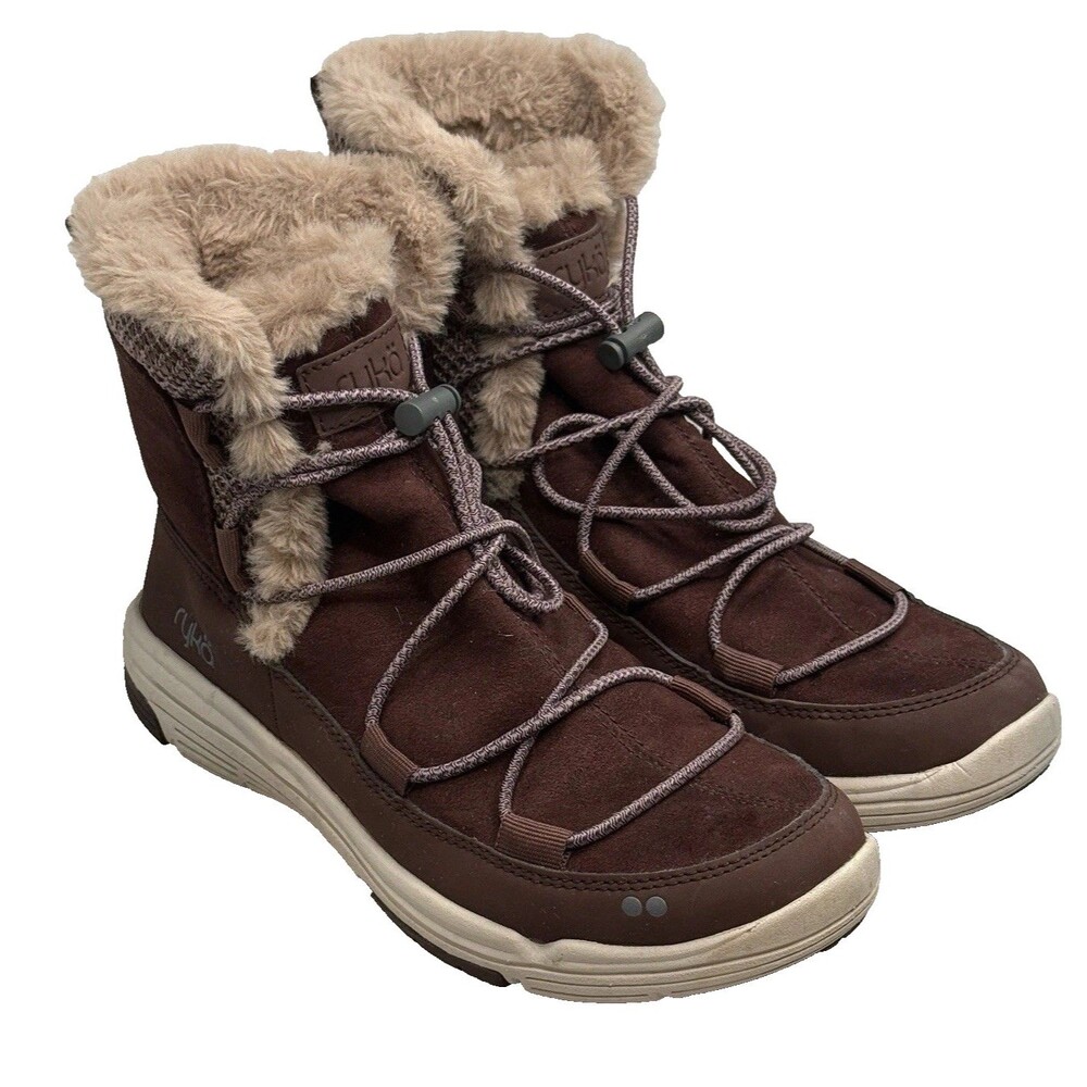 Ryka Sneakers Boots US 7.5M EU 37.5 Aubonne Vegan Leather Fur Womens EUC